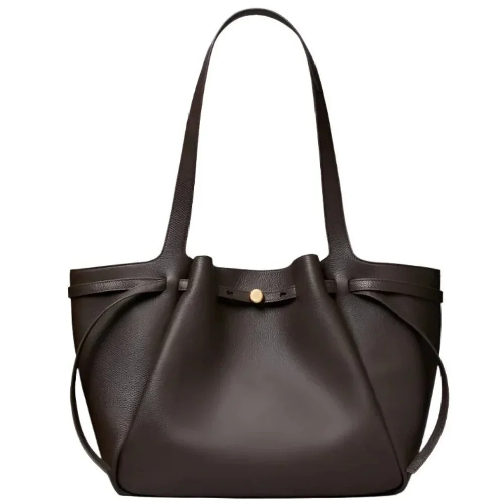 NWT ✅ TORY BURCH ROMY TOTE (LARGE) #163388  DEEP BROWN✨ NWT, DUST BAG - Picture 11 of 16